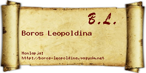 Boros Leopoldina névjegykártya